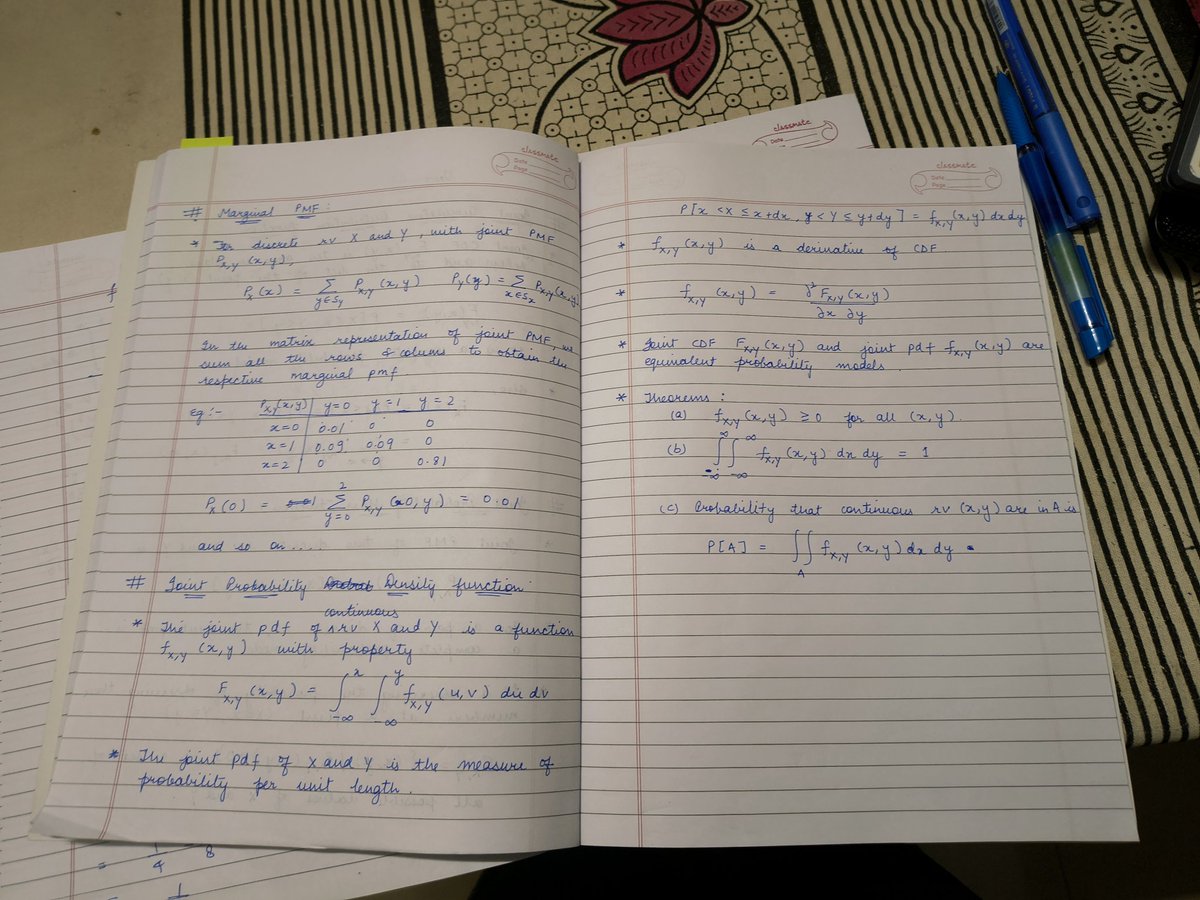 autom8nerd's tweet image. Been locked in since 2:30 PM. 
To be honest, it feels good that I was able to hyperfixate this much. Even my roommate was surprised.

Anyways, I studied/revised from scratch:
&amp;gt;Joint Distributions
&amp;gt;Joint PMF
&amp;gt;Marginal PMF
&amp;gt;Joint PDF

This time, I was able to build intuition…