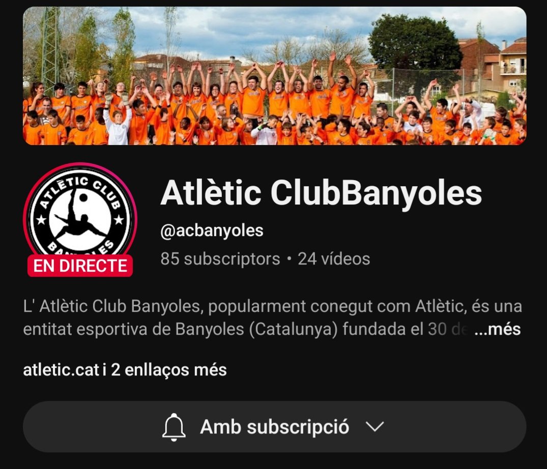 DIA DE PARTIT. Tot a punt al canal de youtube de l'<a href="/atletic_club/">Atlètic Club Banyoles</a> per als qui no us pugueu desplaçar al Camp Vell. A les 19h, partidàs retransmès en directe amb la <a href="/cellera_cf/">CelleraCF</a> , clau per mantenir-nos al podi de #4cat4 #AmuntCollons