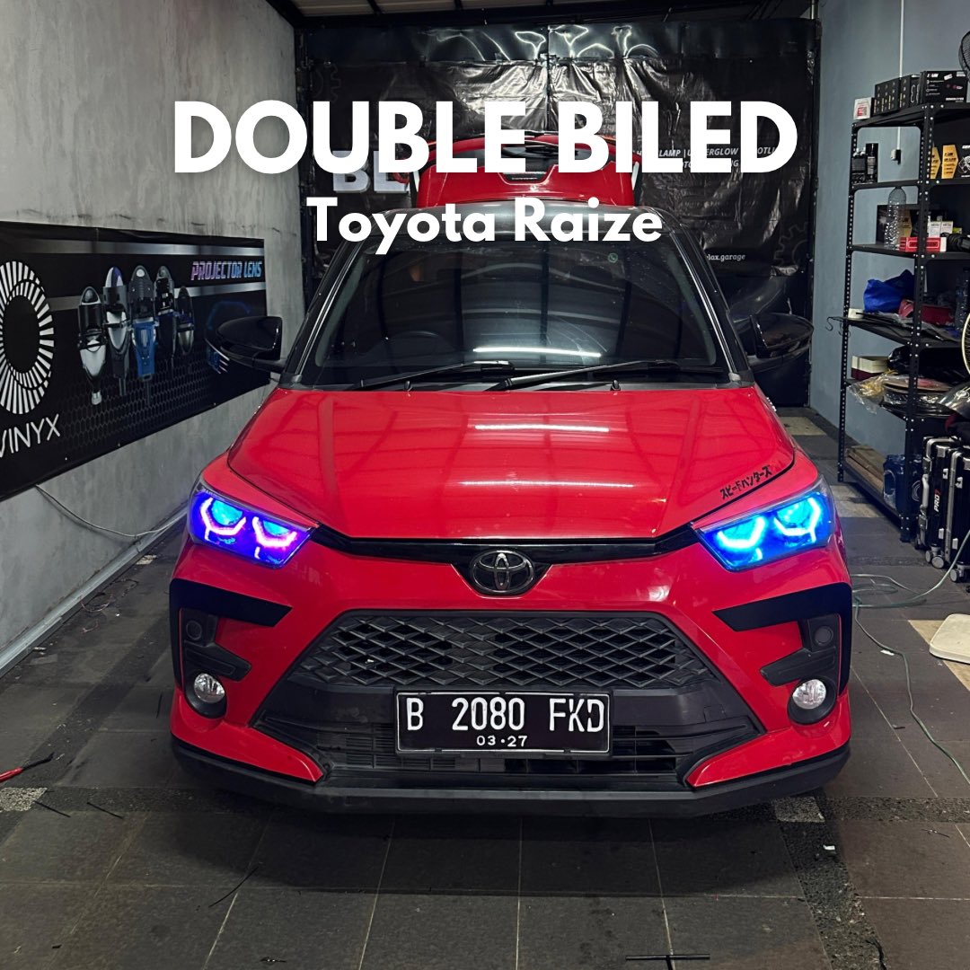 revaldocahyadi's tweet image. Udah mau 2026 lampu masih ayam ? mana main, upgrade double biled toyota raize cuma start dari 5 jutaan 🔥

#raize #doublebiled #biled #headlamp #toyotaraize