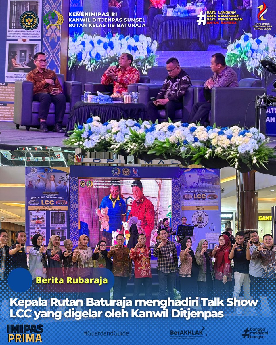 rutanbaturaja's tweet photo. Kepala Rutan Baturaja Hadiri Talk Show LCC yang Digelar oleh Kanwil Ditjenpas Sumsel.

#Kemenimipas
#Ditjenpas
#KanwilDitjenPasSumsel
#Pemasyarakatan
#HumasRubaraja
#PemasyarakatanPastiBermanfaatUntukMasyarakat
#SetahunBerdampak https://t.co/gB8HbupEli