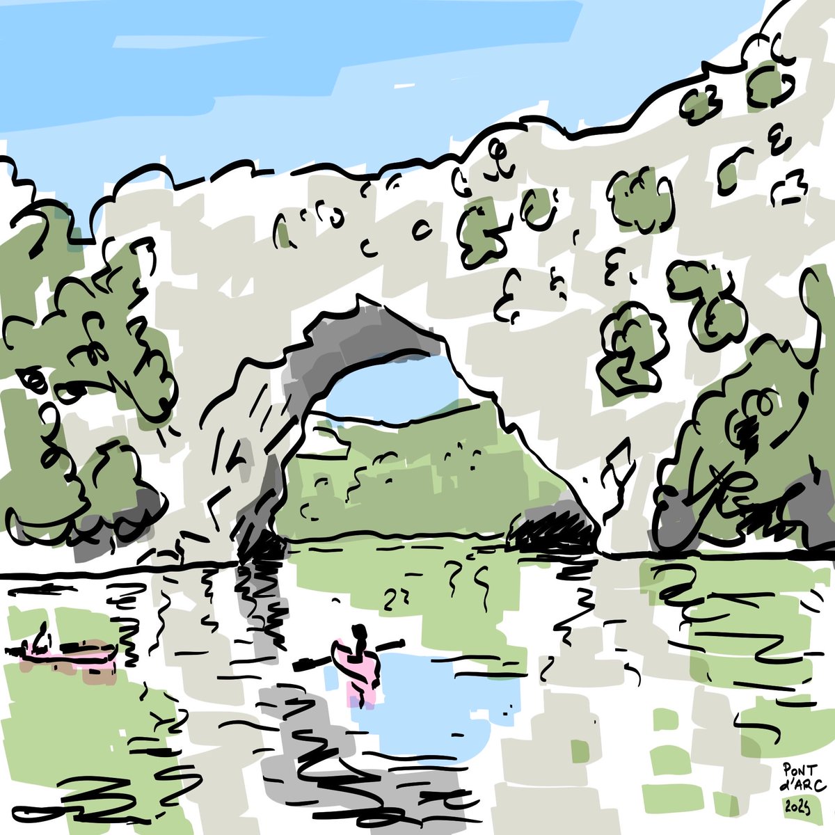 PhilippeBlancMD's tweet image. Pont d’Arc - France. #sketching