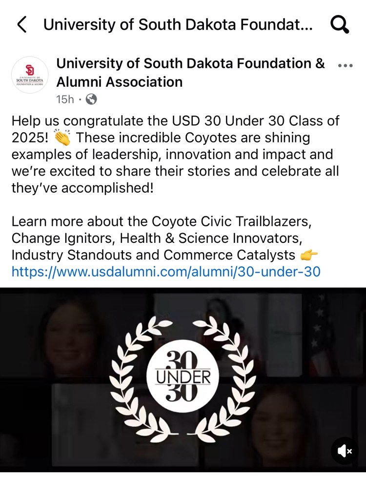 MennoWolves's tweet image. Congratulations to our amazing math teacher and cheer coach Carly Sternhagen for being selected to the USD 30 Under 30 Class of 2025. Carly is an outstanding asset to our school. 

usdalumni.com/alumni/30-unde…