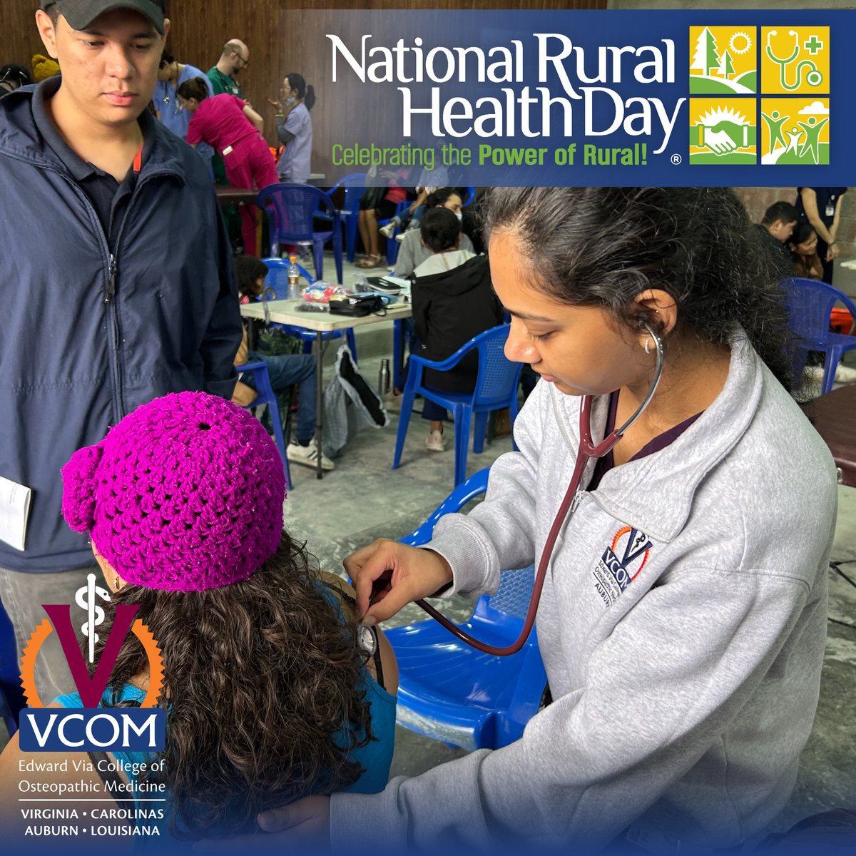 VCOMAuburn's tweet photo. Today we celebrate National Rural Health Day and the healthcare professionals who serve rural communities! At #VCOM, we train compassionate physicians dedicated to expanding access, removing barriers, and promoting community health. 🌄
#PowerOfRural #VCOMGivingGratitude2025 https://t.co/6hrLPXzPT0