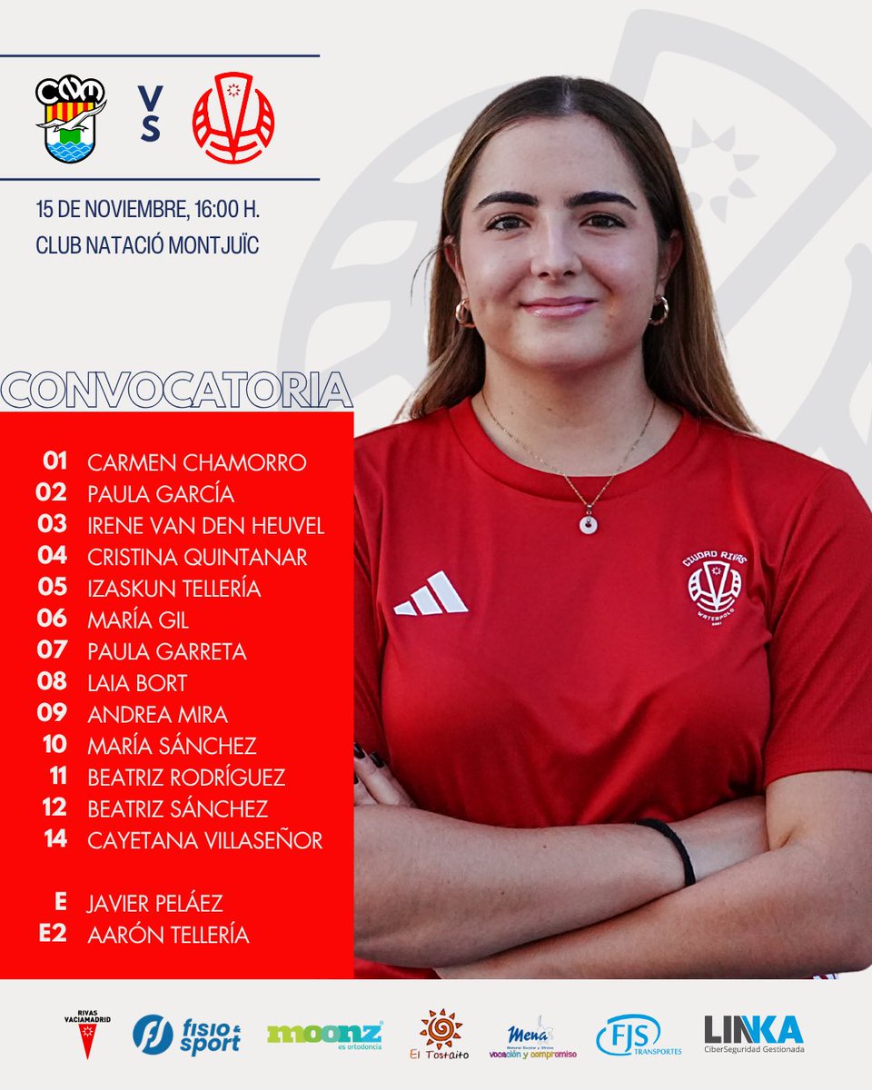 Vamos a por la quinta jornada de Primera División. Hoy, contra <a href="/CnmontjuicF/">CNMontjuic Femenino 🤽‍♀️🤽🏿‍♀️</a> 

¡Vamos, chicas! ❤️

#momentowaterpolocdr #waterpolo #123Rivasss | @madrid @rfen_oficial <a href="/fmn_oficial/">FMN</a> <a href="/AytoRivas/">Ayuntamiento de Rivas Vaciamadrid</a> <a href="/rivasactual/">RIVAS ACTUAL</a> <a href="/radiociguena/">radiociguena</a>