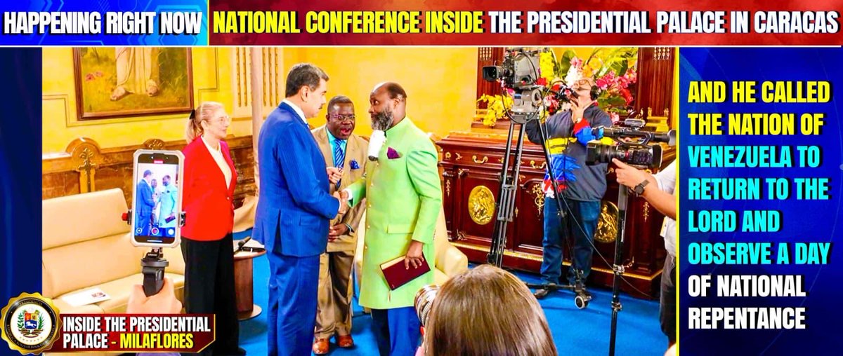 Cecilia4JMKD's tweet photo. Herrens Profet Dr. Owuor bad för Venezuelas president Nicolás 
Maduro.

#TrophiesOfJesus https://t.co/Q6ri4QIfbp