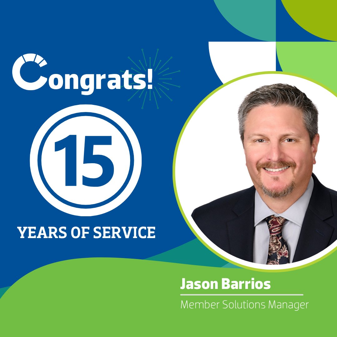 Community1stCU's tweet image. Congrats to Jason Barrios on 15 years with C1st! From helping members with everyday financial needs to supporting community events, Jason’s impact has been incredible. Thank you for 15 years of dedication!