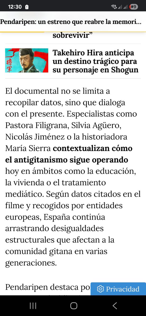 Es mentira. Ni yo ni <a href="/Kamipnasqo/">Silvia Agüero Fernández</a> hemos participado en ese documental