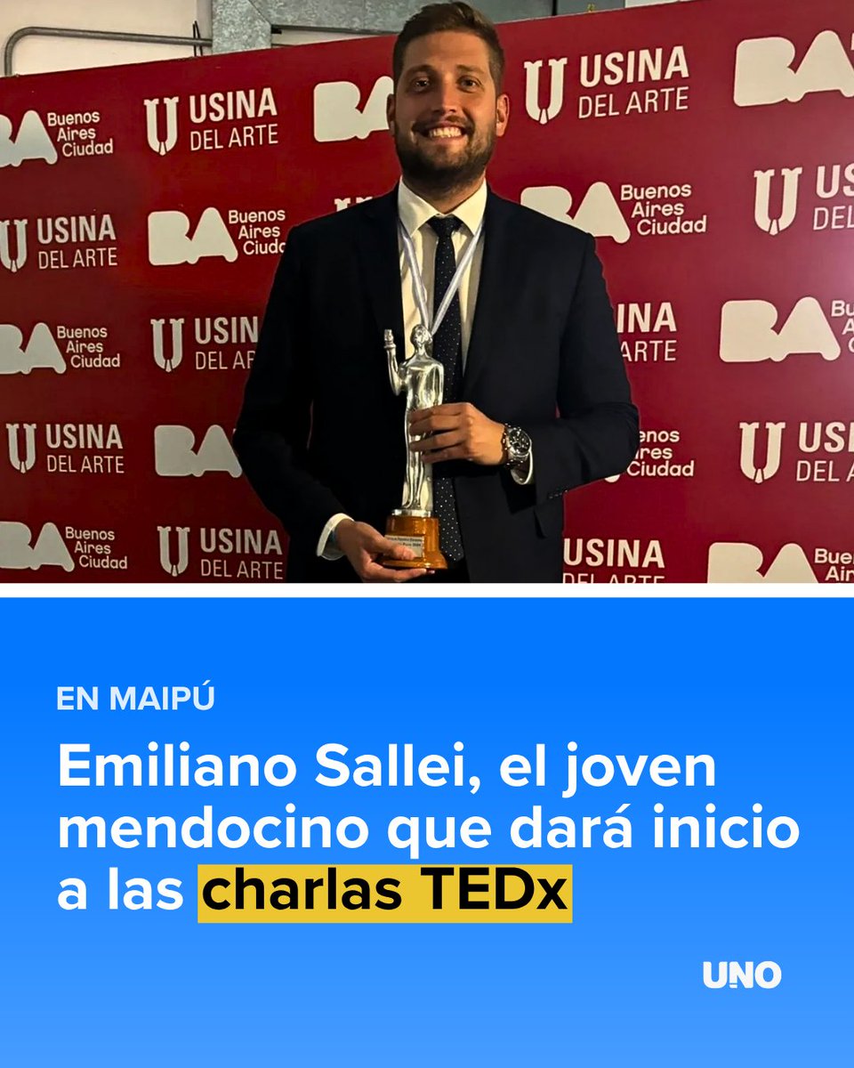 diariouno's tweet image. 🎤 "EL DEPORTE COMO ESCUELA DE VIDA"

- Licenciado en Comunicación Social, Emiliano Sallei, de 30 años y actual director de Promoción Deportiva de la Municipalidad de Maipú, será el encargado de inaugurar el ciclo TEDxMaipú este sábado 22 de noviembre a las 9 hs en el Arena…