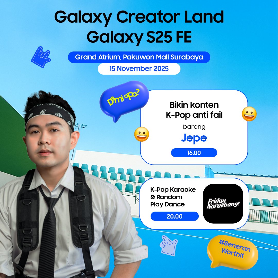 Demi apa? Ada Rp750K buat 5 orang yang bisa tebak resolusi selfie camera Galaxy S25 FE yang bikin foto Jepe jadi flawless! 💸

A. 12MP 
B. 6MP

Reply sebanyak-banyaknya dengan #Galaxy25 FE #BeneranWorthIt #GalaxyCreatorLand #GCLKPOPDay 💙