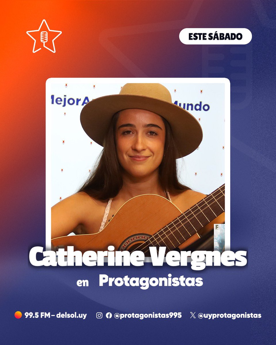 Este sábado nos visita 𝐂𝐚𝐭𝐡𝐞𝐫𝐢𝐧𝐞 𝐕𝐞𝐫𝐠𝐧𝐞𝐬 — <a href="/CatheVergnes/">Catherine Vergnes</a> en 𝐏𝐫𝐨𝐭𝐚𝐠𝐨𝐧𝐢𝐬𝐭𝐚𝐬 por <a href="/DelSolUy/">DelSol 🔊 99.5</a> a las 12 hrs ⭐️