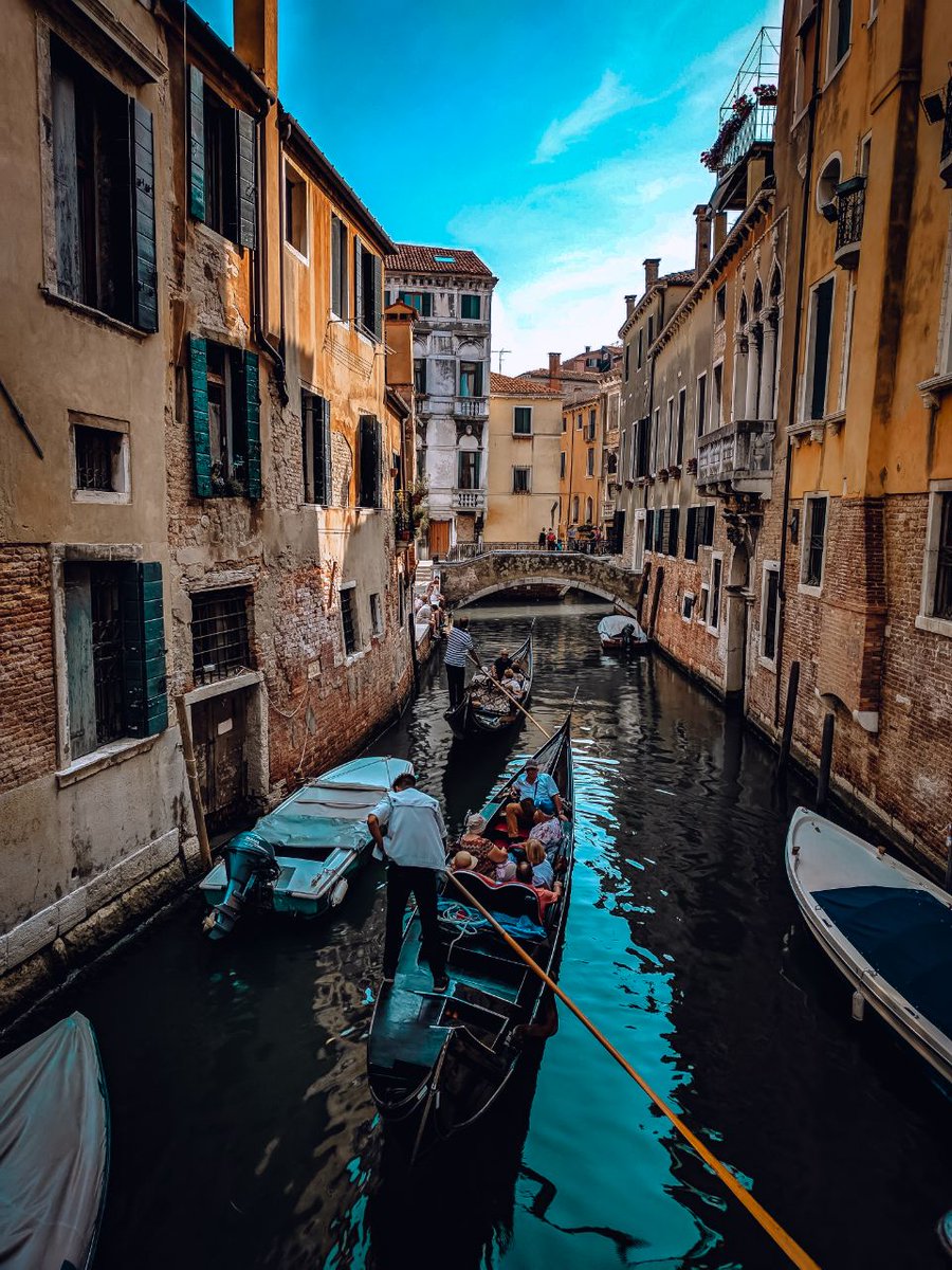 Lost in the labyrinth of Venice's canals. The gondola ride is pure magic, sailing past centuries of history. #Venice #Venezia #Italy #Italia #GondolaRide #TravelPhotography #CanalsOfVenice #Wanderlust #shotoniphone