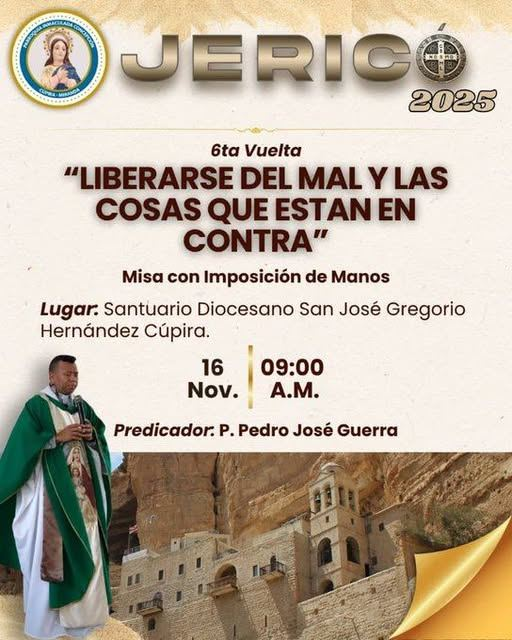 PPedroJose's tweet image. MISA CON IMPOSICIÓN DE MANOS

#16nov                         9am

LIBERARTE DE LAS FUERZAS DEL MAL 

Traer un crucifijo para bendecirlo 

PREDICADOR: P. Pedro José Guerra Martínez.

Santuario Diocesano San José Gregorio Hernández. CÚPIRA.