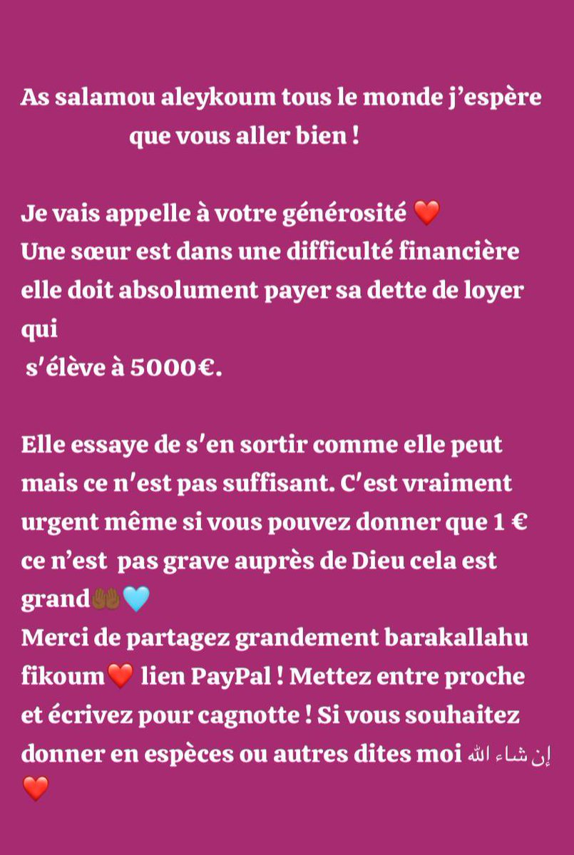 rndr_error404's tweet image. Fami je fais appelle à votre générosité ya une sœur qui est dans une situation extrêmement délicate si vous pouviez partager et/ou participer à la cagnotte ça aiderait énormément Baaraka Lahou Fikoum d’avance 🙌🏾 paypal.me/FatoumataDrame…