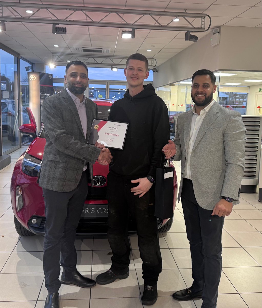 Congratulations to Aidan Grimley, Vehicle Technician at our Toyota Aylesbury Centre, on reaching an incredible 15 years with us!

We're grateful for your hard work, dedication and commitment over the years - it's a pleasure to be part of your journey so far 🎉