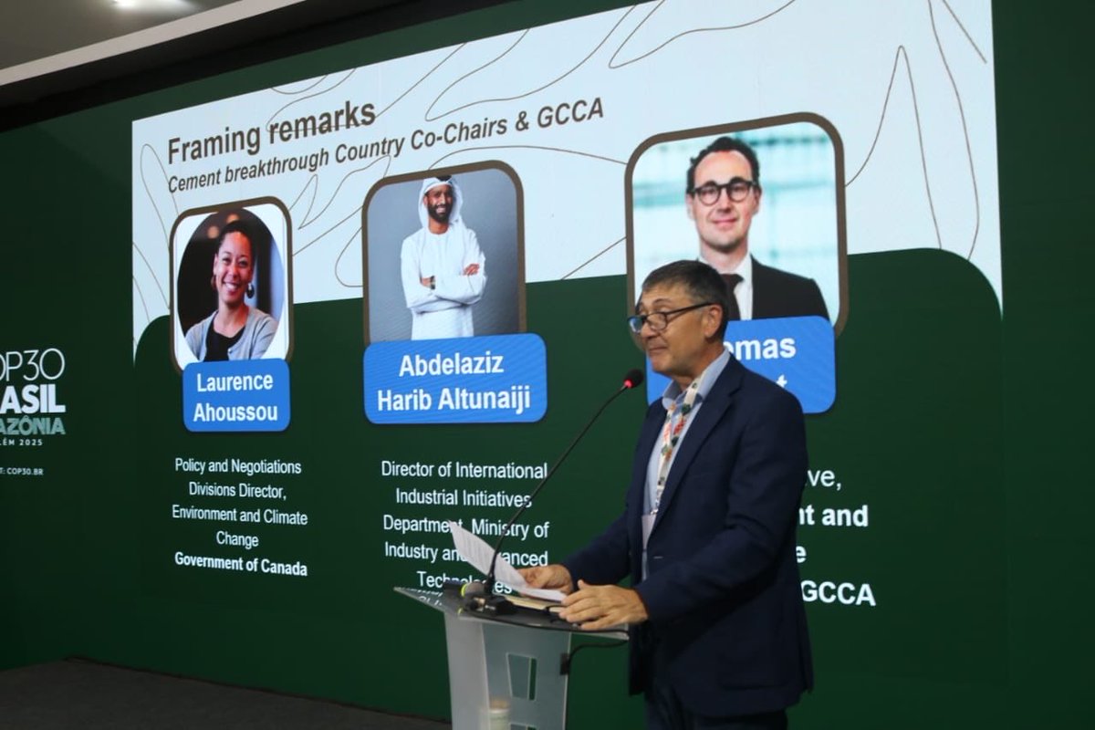 CanadaBrazil's tweet image. .@EKamarianakis opened the industrial #decarbonization event with Cement &amp;amp; Concrete Breakthrough, in partnership with @theGCC. Advancing decarbonization of these essential materials for the world.  Let’s scale collaboration to accelerate progress the net zero mission.