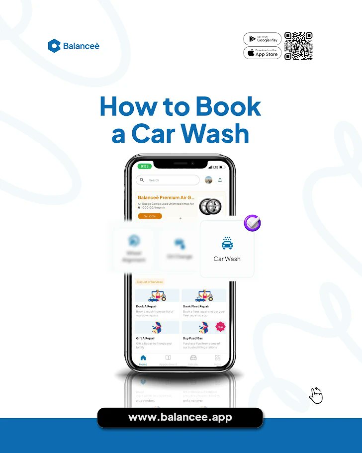 Balancee_app's tweet image. Booking a car wash has never been easier:
1. Open Balanceè App
2. Select Car Wash
3. Choose Somi Steam Groups
4. Book &amp;amp; pay instantly
Clean car, zero stress! 
 #Lagos #CarWash #SmartCarCare