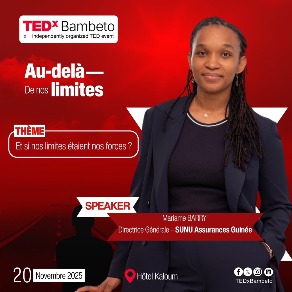 TEDxBambeto's tweet photo. CAP SUR NOS SPEAKERS
Speaker 3 : Madame Mariame BARRY

N’oubliez pas d’acheter vos tickets sur BilletFacile :
https://t.co/WMT0g4TTw6

Rejoignez ceux qui croient que chaque idée peut changer une vie. https://t.co/Za3SlywtE0