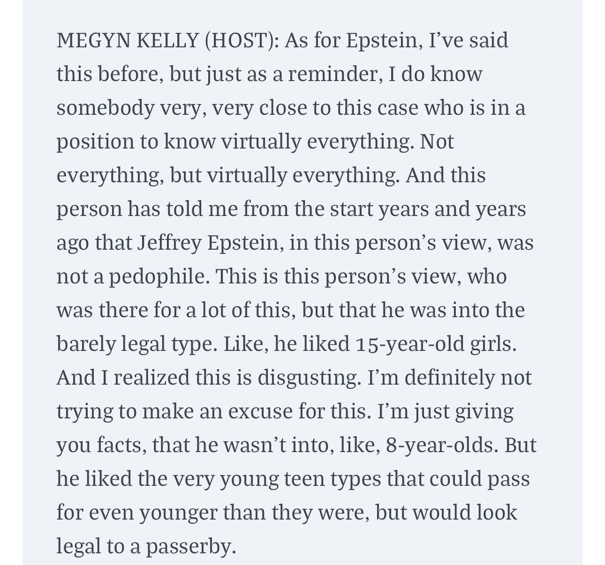 <a href="/NotAvgLiberal/">Not Your Average Liberal</a> <a href="/Spotify/">Spotify</a> <a href="/megynkelly/">Megyn Kelly</a> Megyn Kelly should lose a lot of things. She is a degenerate.