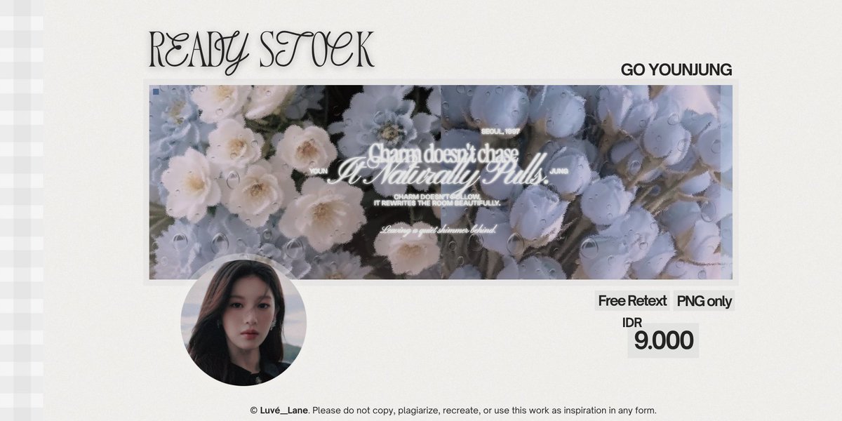 Help repost? Thank you! 🤍 

Ready to be yours — layout featuring GO YOUNJUNG. Priced at IDR 9.000,-/each.  Free retext.  

DM if you’re interested, and don’t forget to mention after! &lt;3 #zonauang