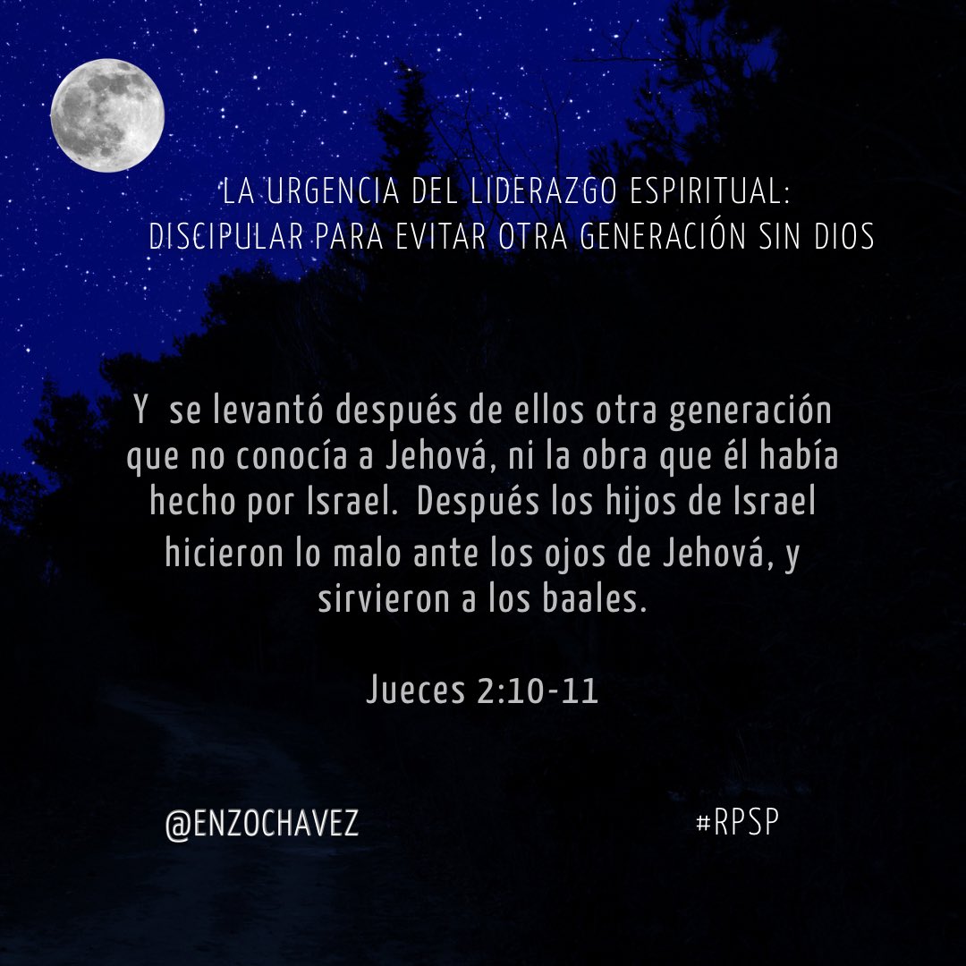 Jueces 2
El mayor peligro para una iglesia es crecer sin memoria espiritual. Cuando no se cultiva una relación profunda con Dios, la cultura ofrece ídolos que ocupan el vacío. Liderar es enseñar, recordar y modelar una vida centrada en lo eterno. Nada reemplaza ese legado. #rpsp