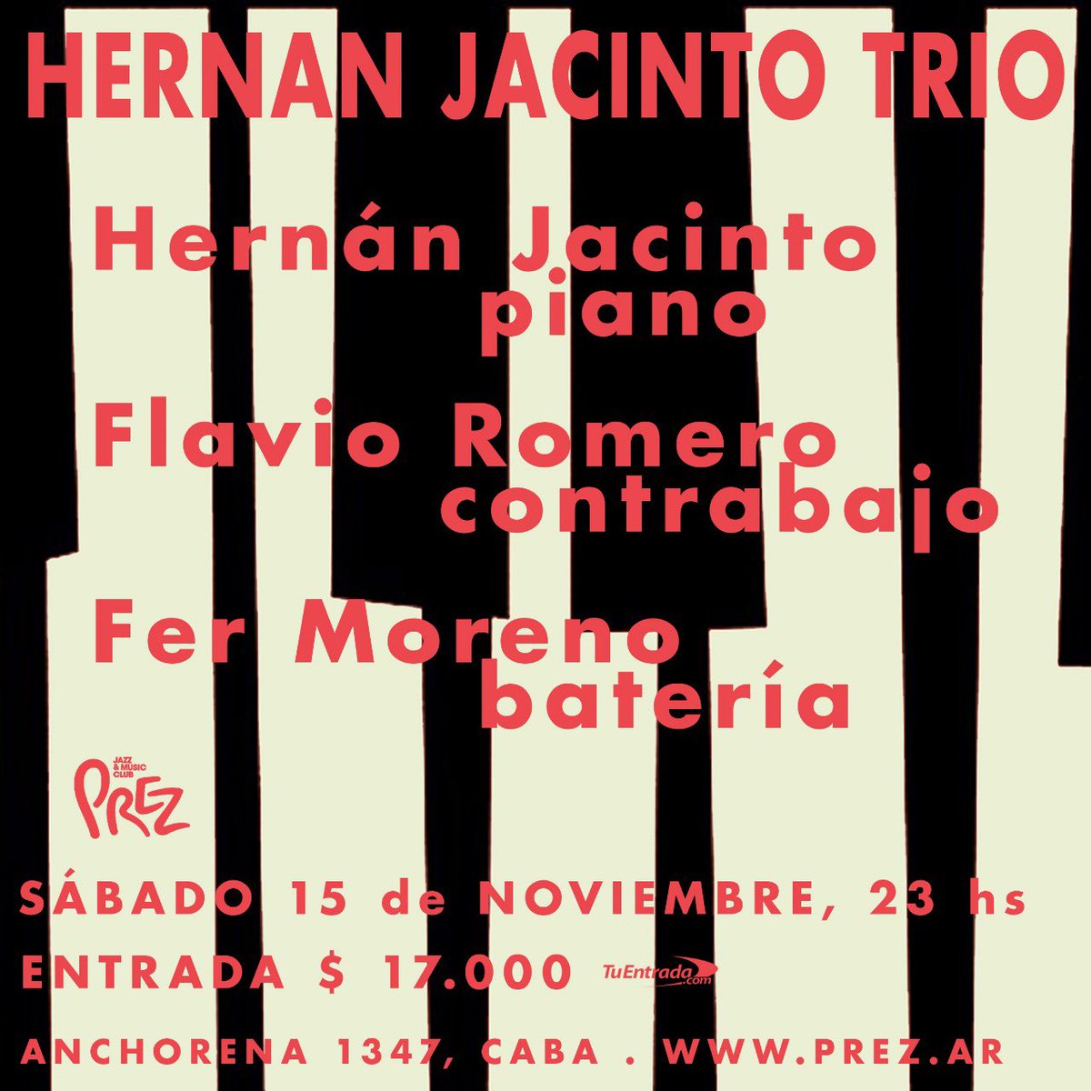 HOY 23hs en PREZ, ultima fecha del año junto al trío presentando el vinilo