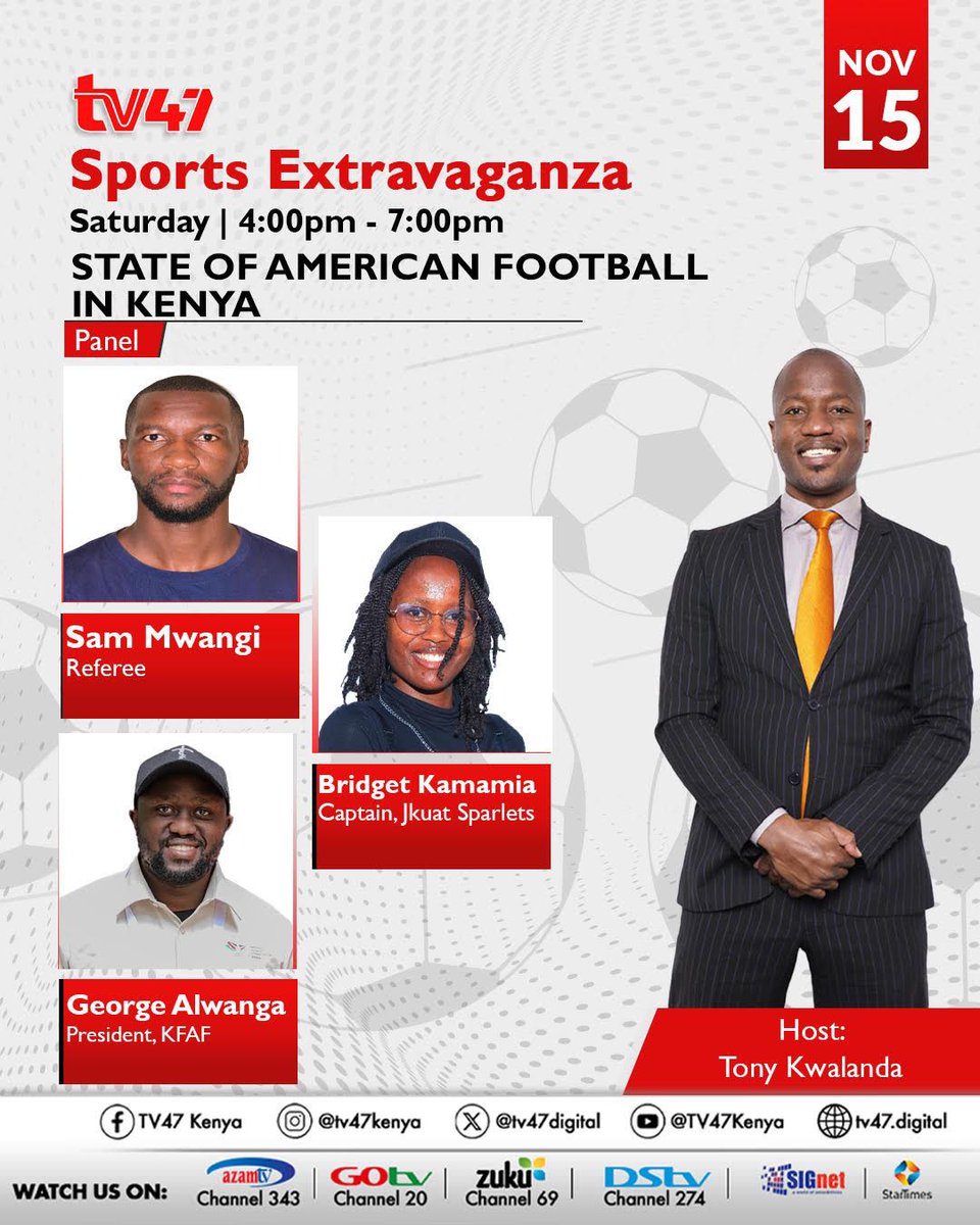 Catch the latest conversation on the state of American Football in Kenya on  both Flag Football and Tackle Football.

KFAF President <a href="/GeorgeAlwanga/">George Alwanga</a>  is joined by Sam , women’s team captains, and UON captain  to break down the state of American Football in Kenya flag and tackle.