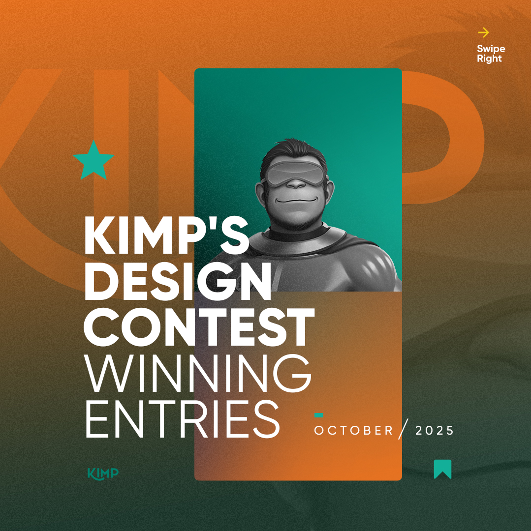 getkimp's tweet image. Time for some design inspiration 🤩 
Swipe for the winning entries from the KIMP Design Contest October 2025 Edition! 
Which one’s your favorite? Share in the comments. 

#KIMPDesigns #DesignContest #DesignInspiration #DesignIdeas #Creativity