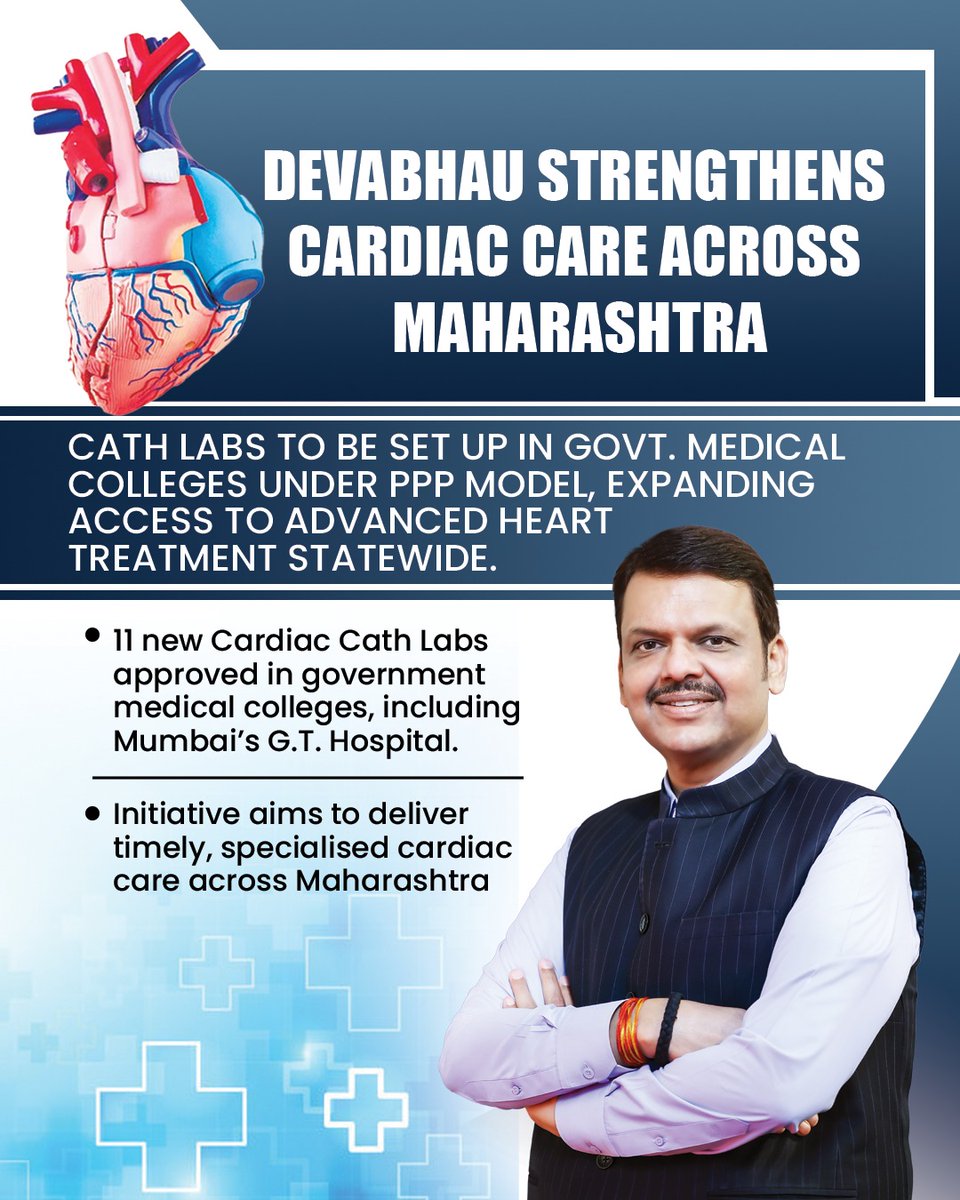 RealAvadhesh's tweet image. Setting up cath labs in major government hospitals will save countless lives through timely treatment. Grateful to @Dev_Fadnavis.
