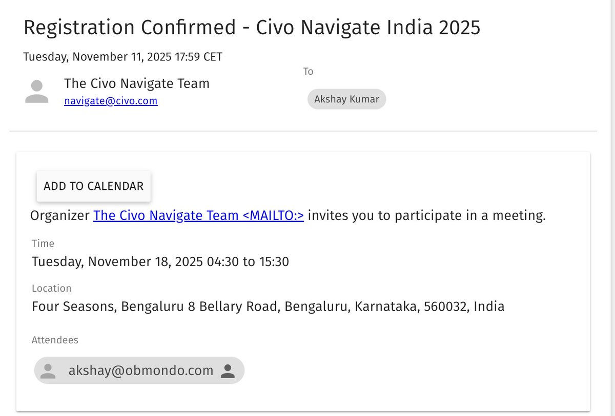 akshayktwt's tweet image. Heading to #CivoNavigateIndia this 18th Nov!

From DevOps to OpenSource to cloud-native : excited to meet amazing builders &amp;amp; share the @Obmondo spirit. 

Let’s Connect. Learn. Collaborate. 🤝

#DevOps #OpenSource #SRE #OpenSource @CivoCloud