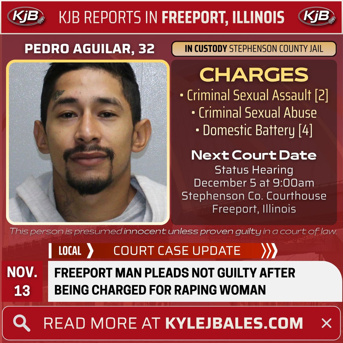 FREEPORT, Ill. – A jury trial has been set for a Freeport man accused of sexually assaulting and abusing a woman in September. 👉  shorturl.at/k6hSs #crime #courts #safety #freeport #illinois #news