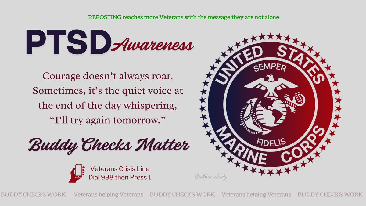 ☑️✅VETERAN BUDDY CHECKS✅☑️
Good morning, friends. If the day’s getting the best of you, reach out — no judgment, just love. You are needed. You are worth fighting for. Much love, my friends!❤️🤍💙
🗡️<a href="/TParaclete/">Bill Bair</a> <a href="/JoeLaRocco10/">Joe LaRocco</a> <a href="/grampa_Tex/">Toxic-Male 🇺🇸🗽🪖🖕🏼</a> <a href="/ktownmerc/">KTownmerc</a> <a href="/FrankX1048466/">FX</a>