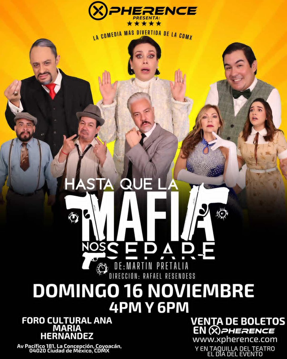 urbanpopmx's tweet image. ⚠️ #PasesDobles

Tenemos #Cortesías para la obra: HASTA QUE LA MAFIA NOS SEPARE

📍Foro Cultural Ana María Hernández 
📅 DOMINGO 4:00 P.M.

Dinámica:
⭐RT y Fav  
⭐Nombre completo y 

⚠️ Sólo seguidores 

#UrbanPopMx🎙️
#LaVisiónDelEntretenimiento