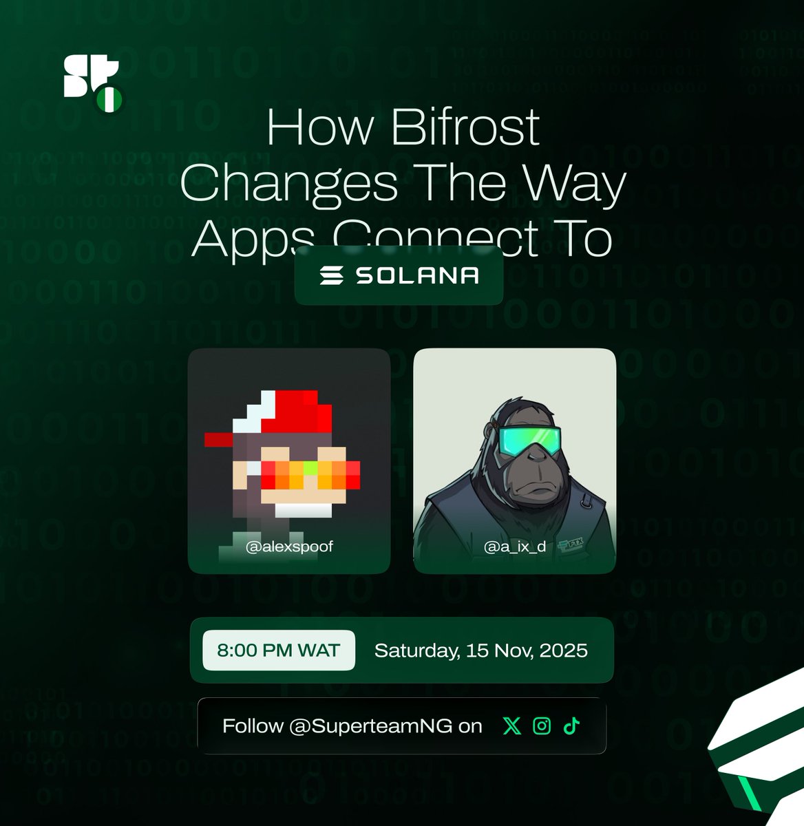 Alexspoof's tweet image. Bifrost lets browsers send transactions straight to validators without relying on RPCs and it unlocks a new path for front end development on Solana.

Join me and @a_ix_d  from the @SuperteamNG handle as we break down how this works, what it means for developers, and real…