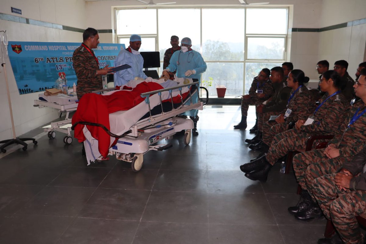 NorthernComd_IA's tweet image. Empowering Combat Casualty Care to Save Lives

Advanced Trauma Life Support training for young Medical Officers of #NorthernCommand was conducted at Command Hospital, #Udhampur from 13 to 15 Nov 2025 by experts from the Army Medical Corps and AIIMS, Jammu.
#NorthernCommand…