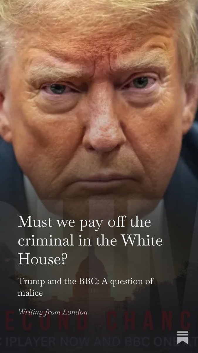 The most corrupt US president in history can still force the BBC to give him our money.
Piece from me on Trump’s shakedown of British taxpayers
Link 👇👇