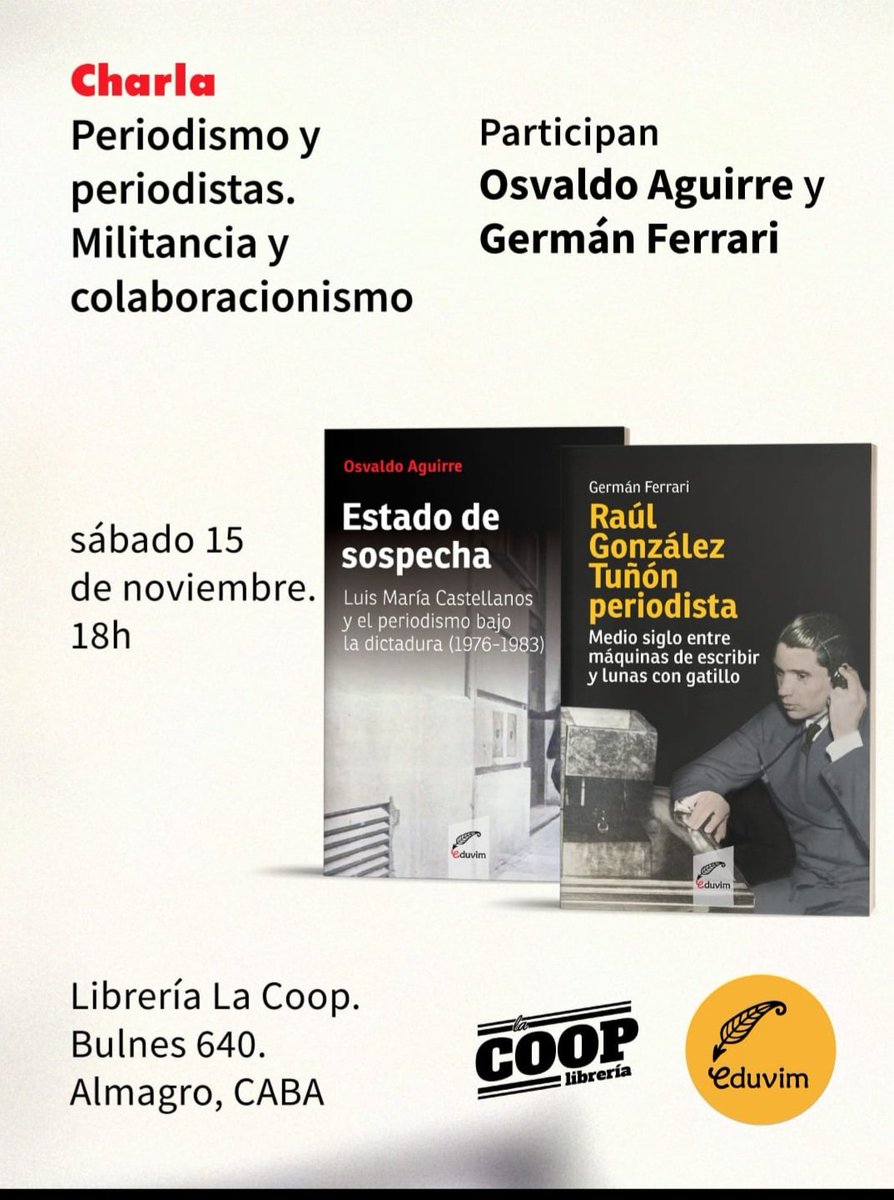 Hoy <a href="/germanferrari69/">Germán Ferrari</a> presenta su libro sobre González Tuñón. Politica y Peridismo. Para leer, escuchar y pensar