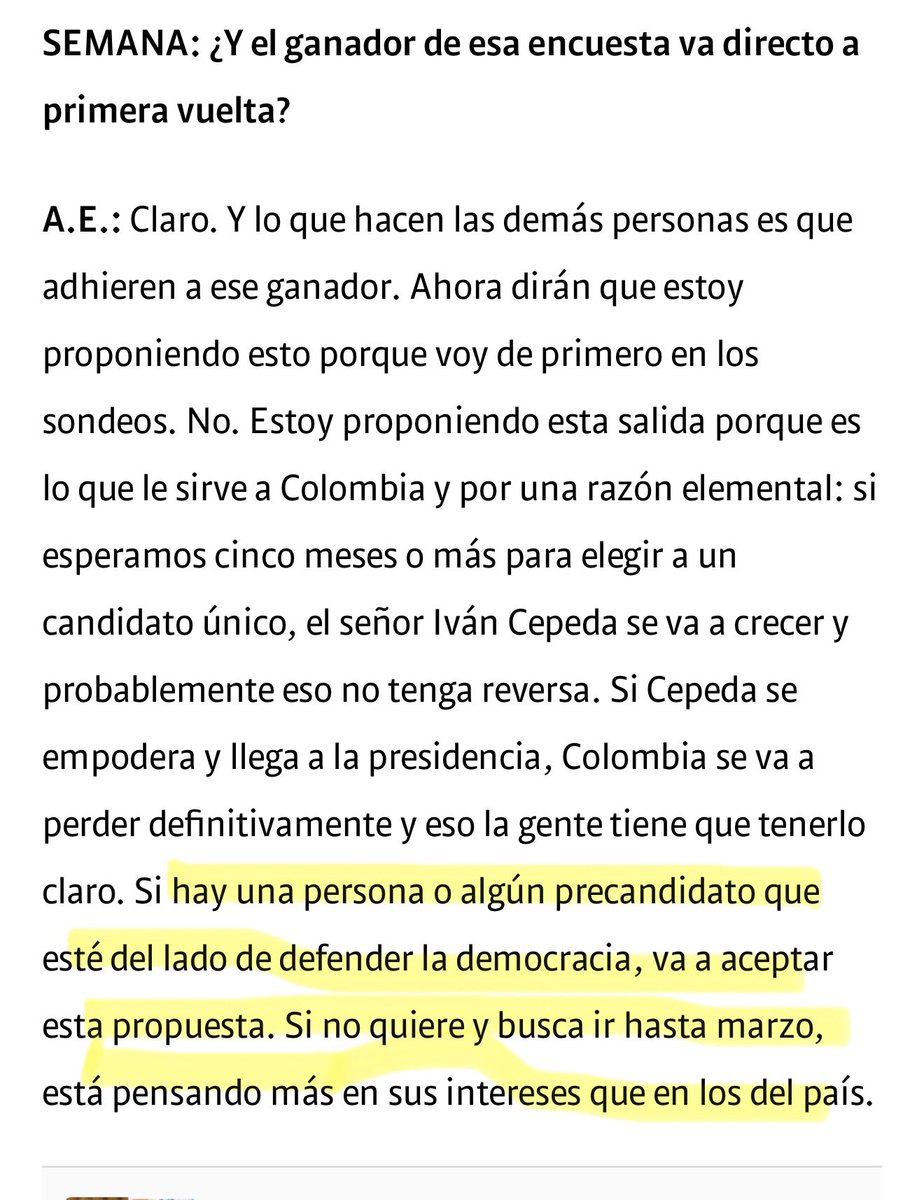 ¿Por qué <a href="/ABDELAESPRIELLA/">Abelardo De La Espriella</a> está proponiendo una gran encuesta el 10 de diciembre para elegir al candidato único de centro derecha?

1. Unión real y práctica: Evitar la división que beneficiaría al petrismo (especialmente a Iván Cepeda, su heredero) al dejarlo solo en campaña por