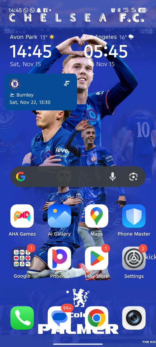 alfreadpraise's tweet photo. @HassCFC Show me a better wallpaper and I'll deactivate. Battery 🔋 80% we are winning the League https://t.co/X4j2PAhdgO