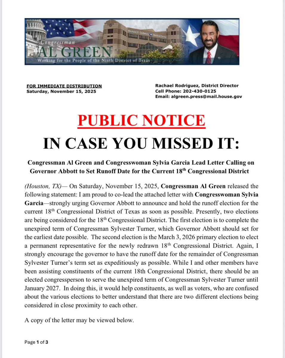 RepAlGreen's tweet image. 
