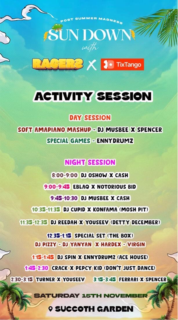 BigSheriff9's tweet photo. Raging with the city’s littest events ,back to back takeover of  our stage at intervals . https://t.co/vy1UI8O1se. RAGERS IS TODAY!! https://t.co/HpazE9LUmJ