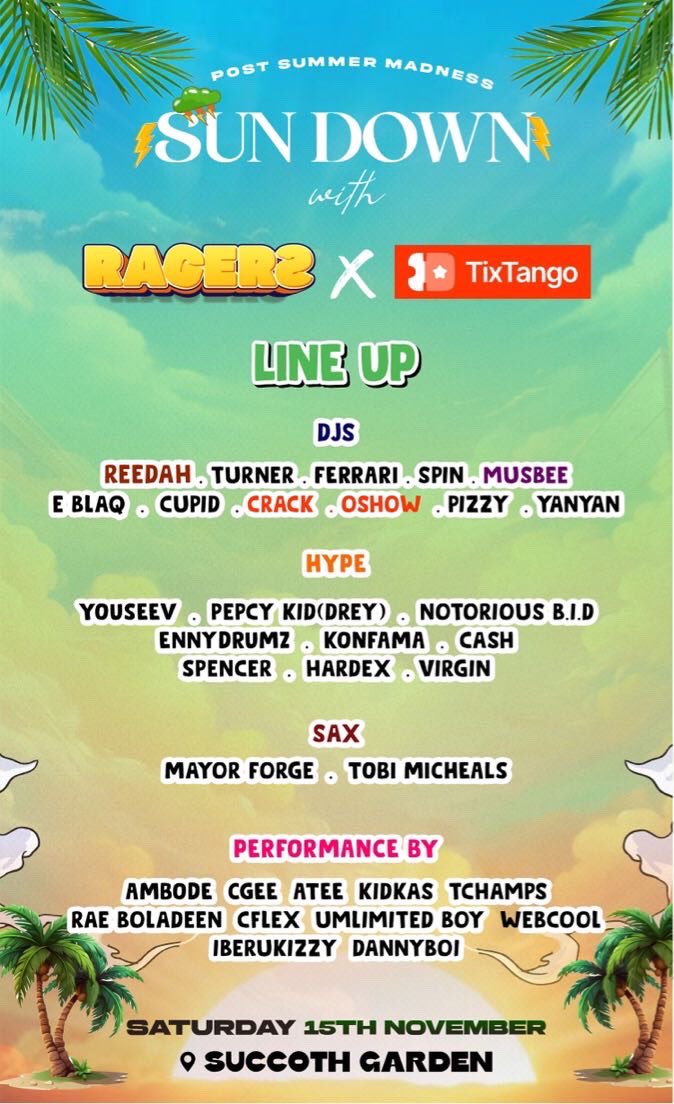 BigSheriff9's tweet photo. Raging with the city’s littest events ,back to back takeover of  our stage at intervals . https://t.co/vy1UI8O1se. RAGERS IS TODAY!! https://t.co/HpazE9LUmJ