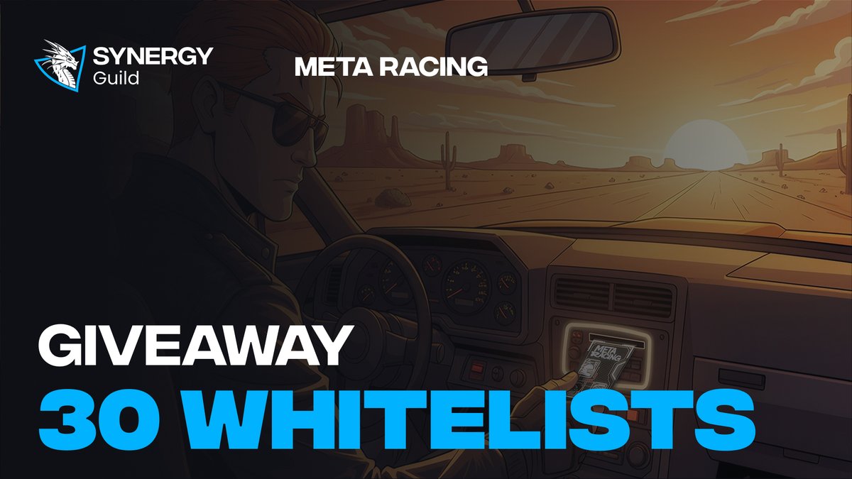 🎁 GIVEAWAY: Synergy x Meta Racing

<a href="/MetaRacing_io/">Meta Racing</a> is a strategic Web3 racing game on Solana, where freedom is the ultimate prize.

The project is about to launch an NFT card free mint. We’re giving away 30 whitelist spots for priority access.

How to enter:
➤ Follow
