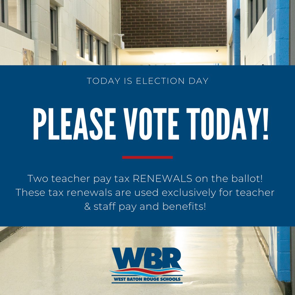 Please vote TODAY! Two teacher pay tax RENEWALS on the ballot! These tax renewals are used exclusively for teacher &amp; staff pay and benefits!