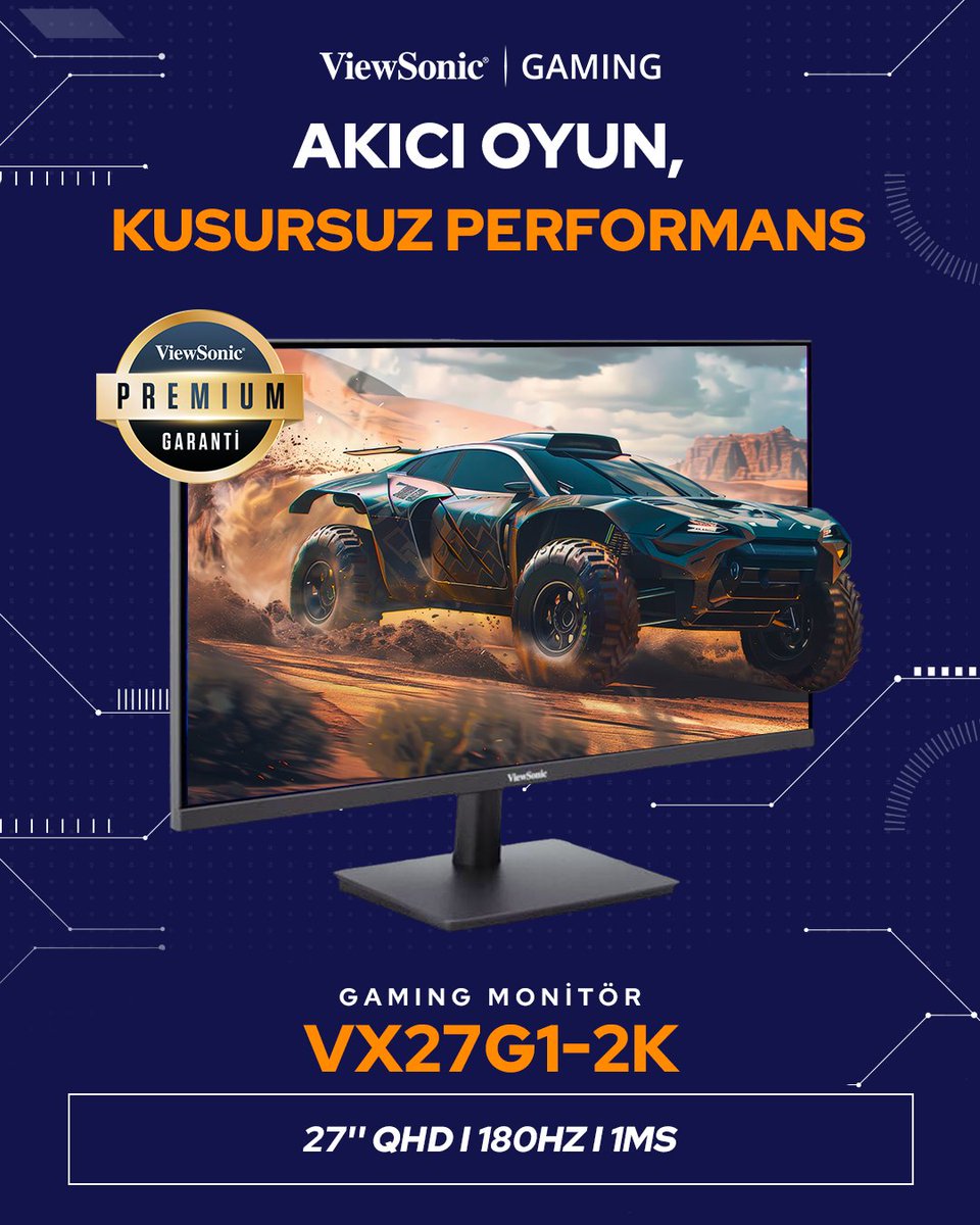 Rakiplerin seni yakalayamaz! 🎯
VX27G1-2K, 27” QHD ekranıyla keskin detaylar sunarken, 180Hz yenileme hızı ve 1ms tepki süresi ile en hızlı aksiyon oyunlarında bile gecikmeye yer bırakmaz.
Net görüntüler ve akıcı performans sayesinde her sahnede kontrol sende.