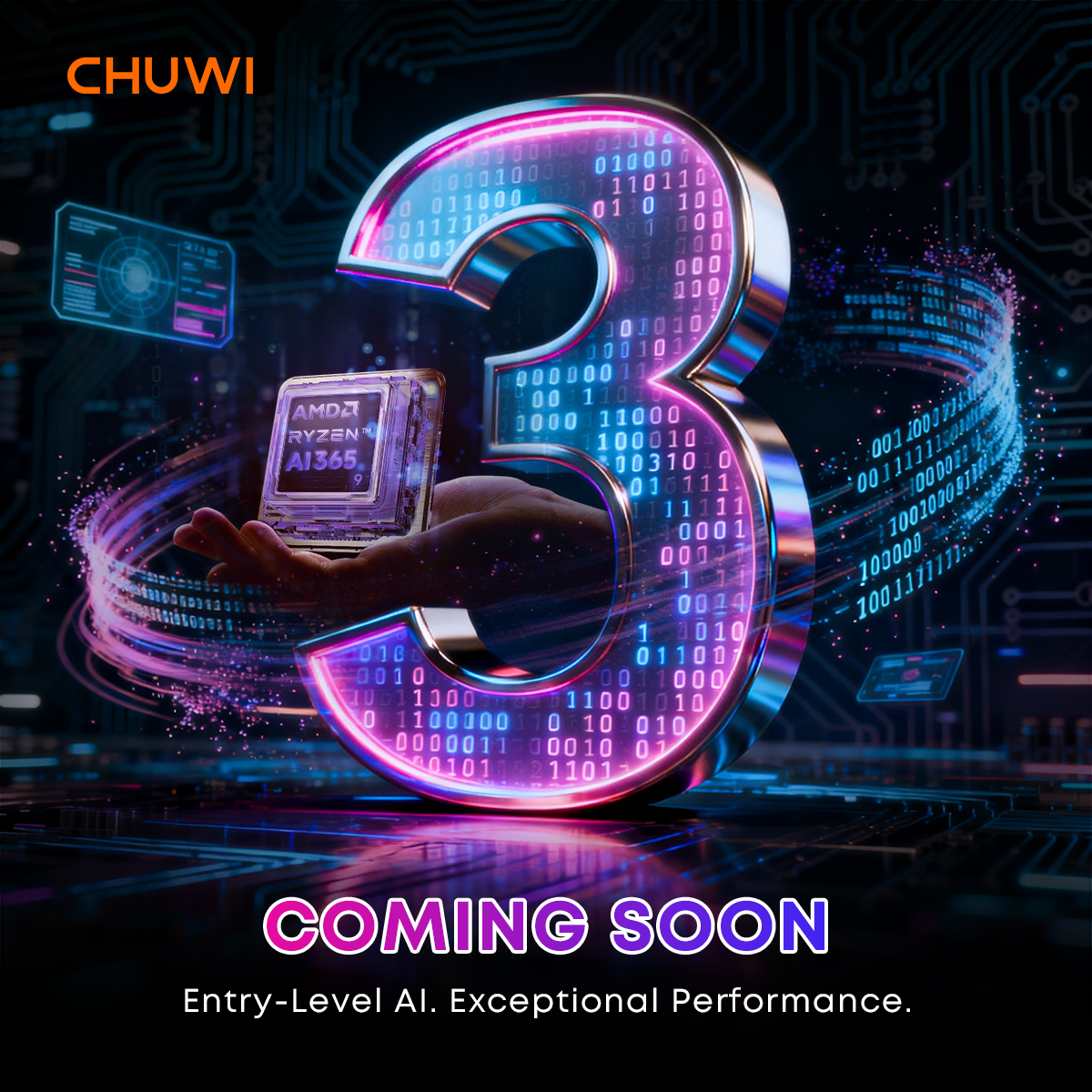 chuwidotcom's tweet image. The wait is almost over—only 3️⃣days left until the Chuwi Monster 😈with a heart of AI 365 arrives. Get ready for a tech experience like no other. 
🎉Unbelievable performance, unbeatable price. Are you ready to be amazed?
 #chuwi #minipc #newproductlaunches #AI365