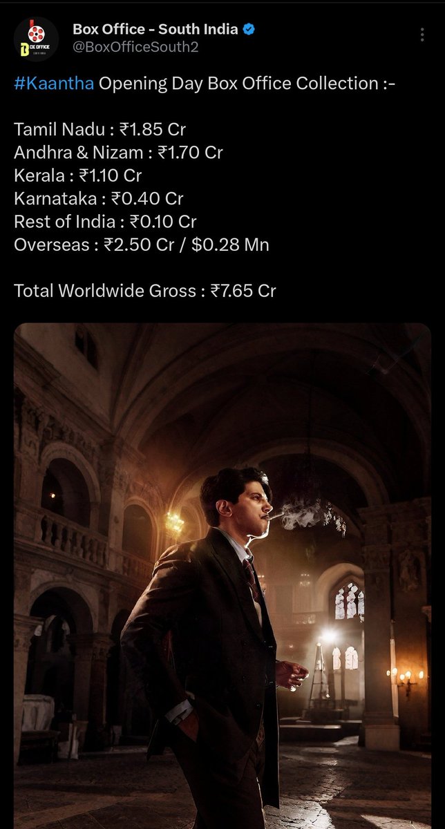 am_Chekuthan_'s tweet image. #Kantha Worldwide Opening Gross - 7.65cr 

#DulquerSalmaan