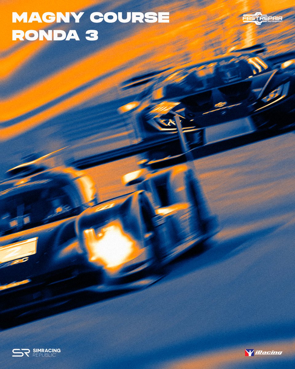 Race day!

🇬🇧 Today we have the third round of the SCC by SimRacing Republic in Magny-Cours!

🇪🇸 Hoy tenemos la tercera ronda de la SimRacing Republic en Magny-Cours!

GT3 #202 <a href="/JBerenguel29/">Javier Berenguel</a> <a href="/marcoaguileraIR/">Marco Aguilera Moreno</a>
GT3 #204 #Dani <a href="/Eric__Galvez/">Eric Galvez</a>
LMP2 <a href="/pablichor/">Pablo Villar</a>  <a href="/joel21aguilera/">JoelVIVAMILLER</a>

Suerte