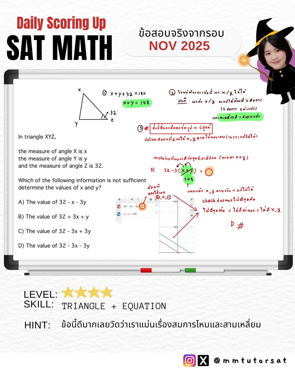 mmtutorsat's tweet image. (SAT NOV!)📌🌤️ เป็นข้อที่ออกมาจากห้องสอบน้องๆถามกันเยอะที่สุดแล้ววววว🥺💗 #สอบsat #เรียนsat #satmath #bbacu #bbatu #ติวsat #เรียนged #สอบged