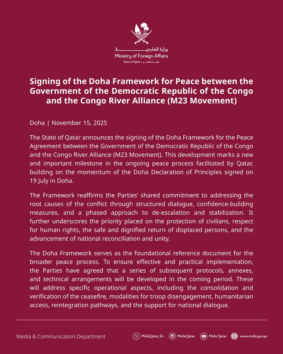 Ministry of Foreign Affairs - Qatar tweet media