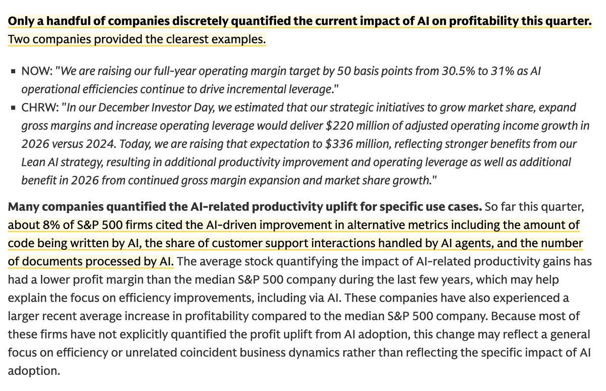 edsim's tweet image. some interesting charts from Goldman Sachs on AI adoption

Everyone&apos;s talking about AI

 But only a few discussing tangible, quantitative metrics - still so early and also means most still stuck in pilots and it&apos;s cool but...

Look at coding in SP500 now almost at 1/3 penetration…
